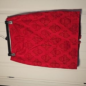 Apostrophe sz 8 red damask skirt